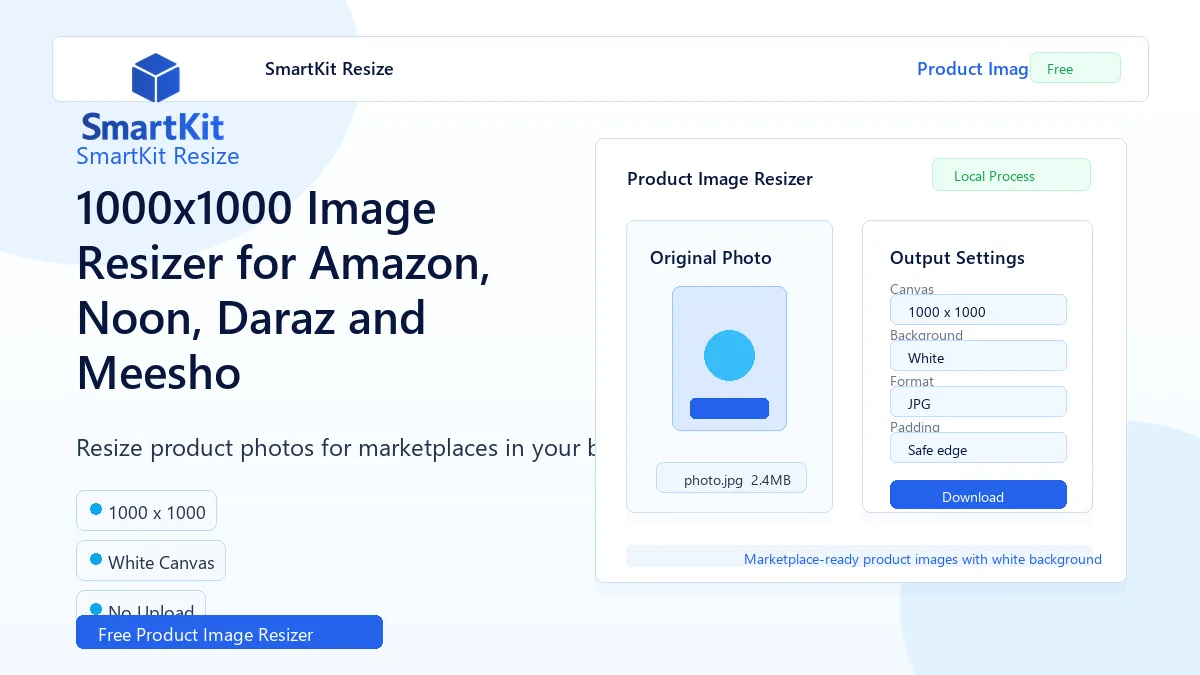1000x1000 Image Resizer for Amazon, Noon, Daraz and Meesho