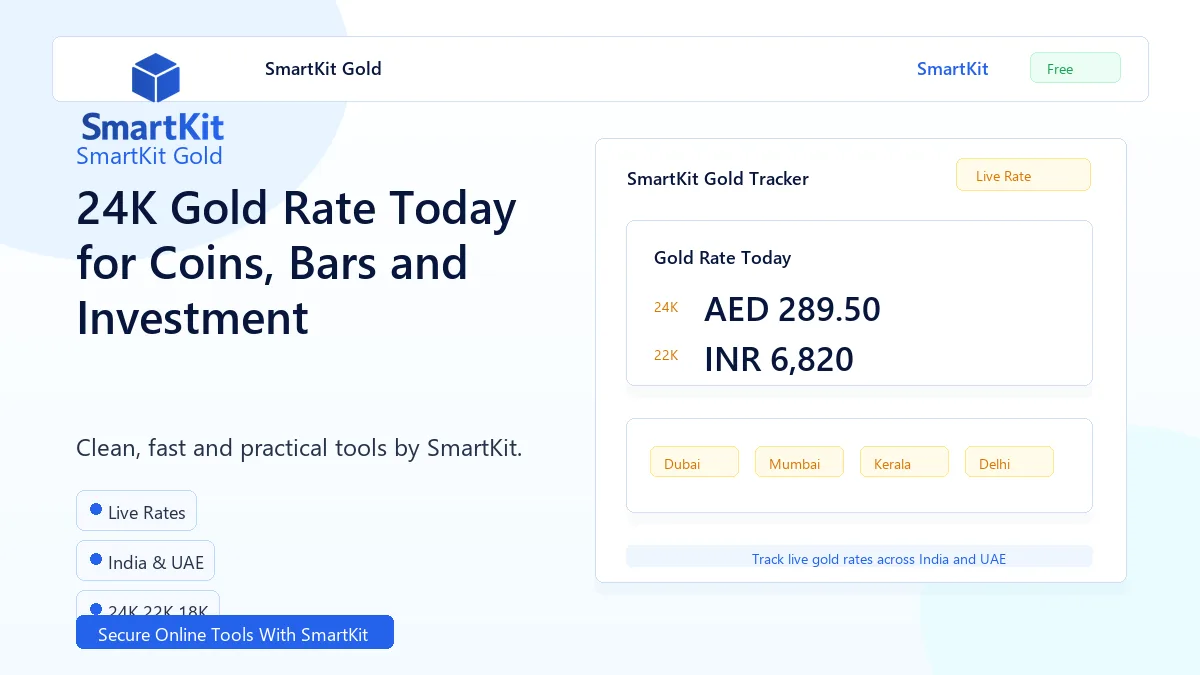 24K Gold Rate Today for Coins, Bars and Investment
