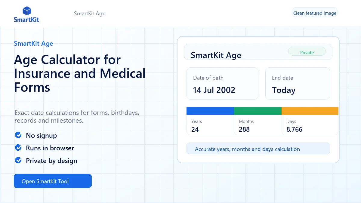 Age Calculator for Insurance and Medical Forms