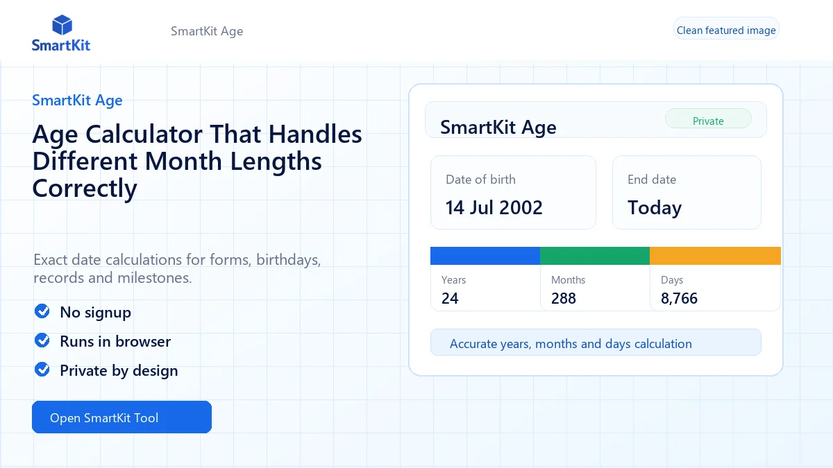 Age Calculator That Handles Different Month Lengths Correctly