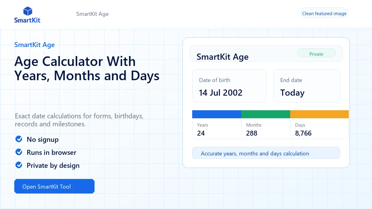 Age Calculator With Years, Months and Days