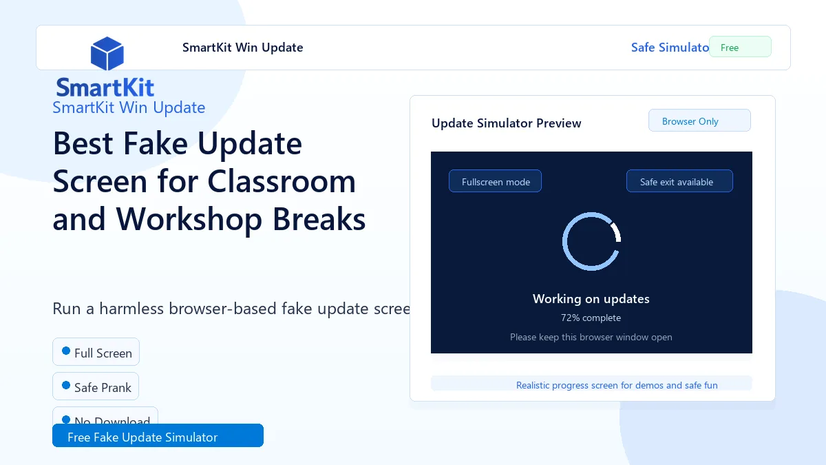 Best Fake Update Screen for Classroom and Workshop Breaks