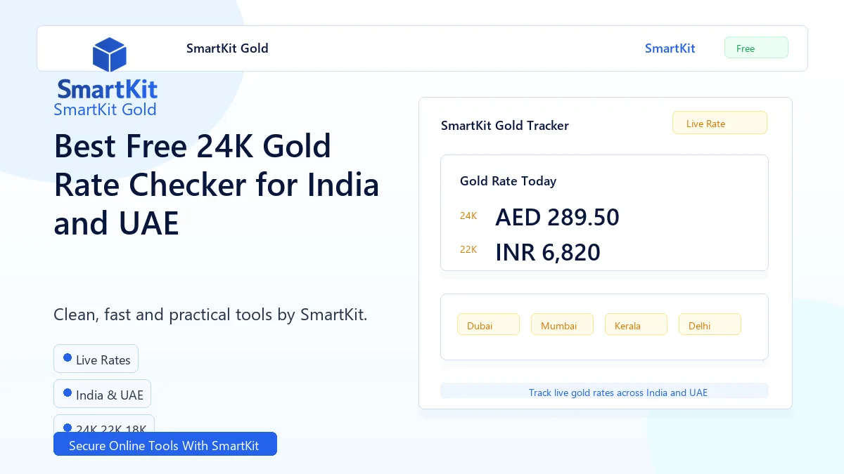 Best Free 24K Gold Rate Checker for India and UAE