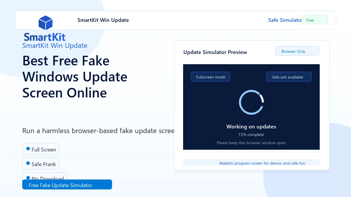 Best Free Fake Windows Update Screen Online