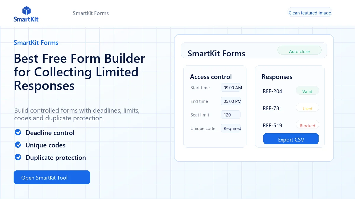 Best Free Form Builder for Collecting Limited Responses