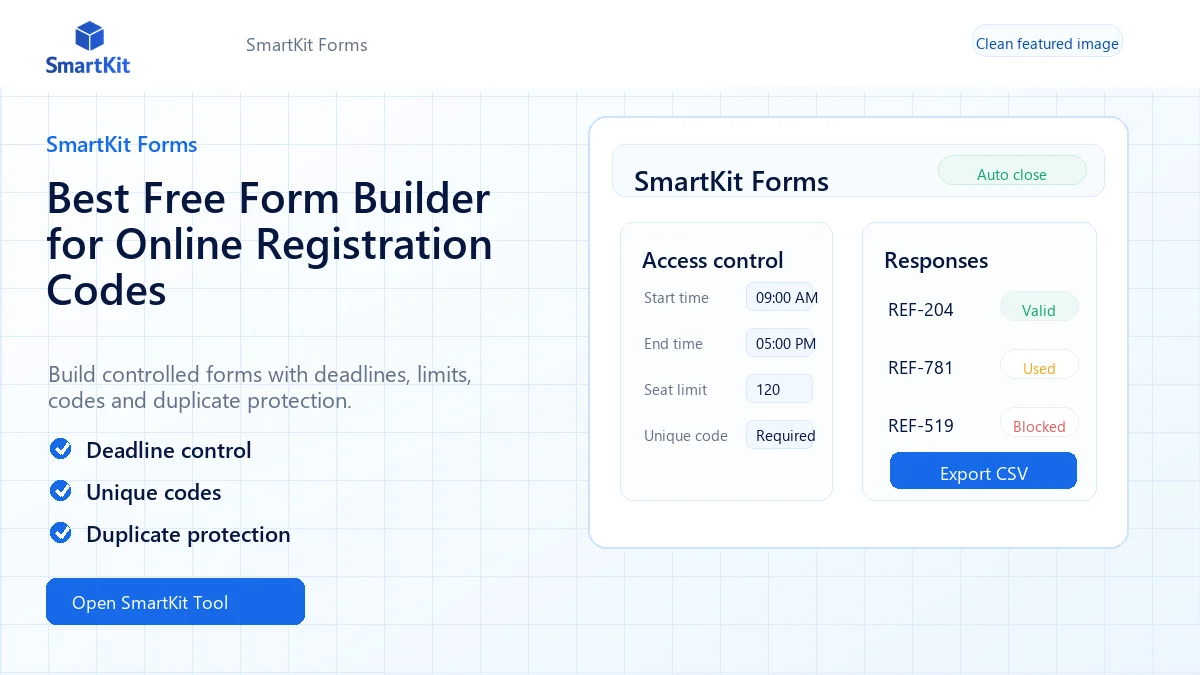 Best Free Form Builder for Online Registration Codes