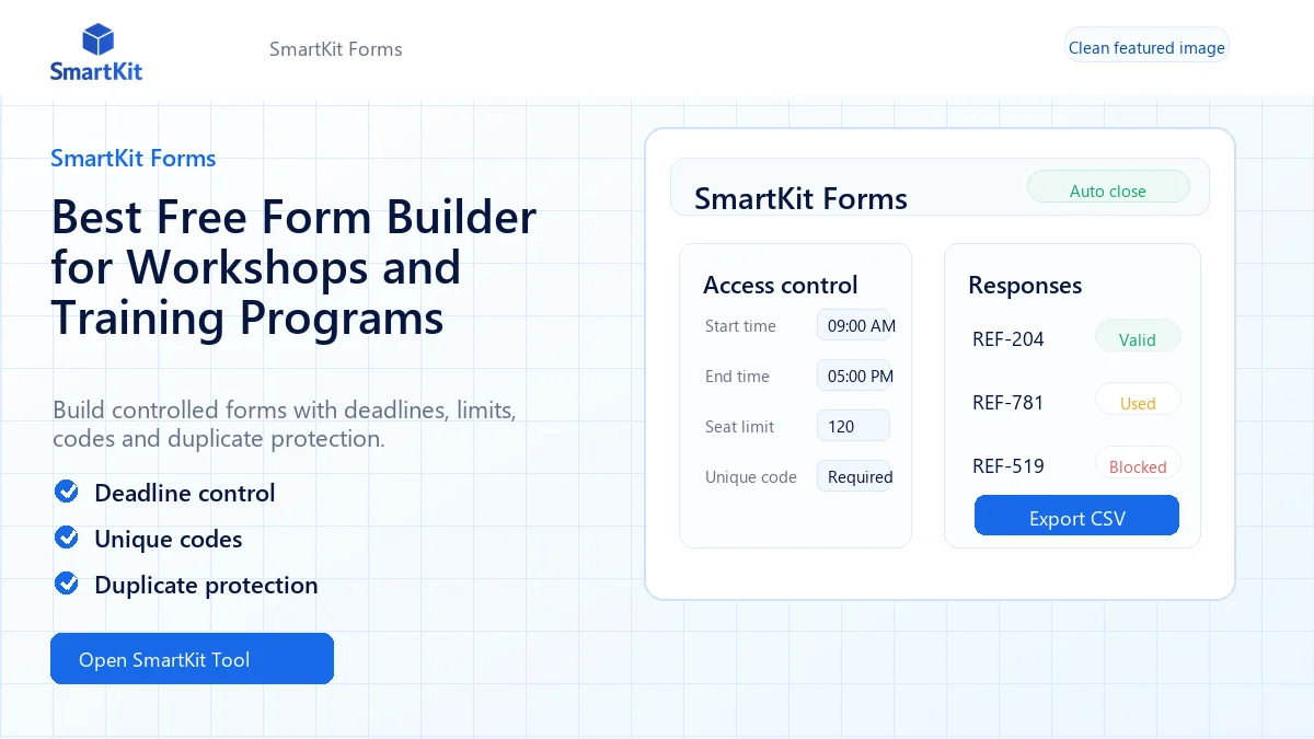 Best Free Form Builder for Workshops and Training Programs