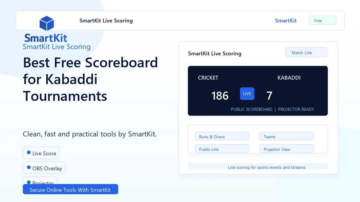 Best Free Scoreboard for Kabaddi Tournaments