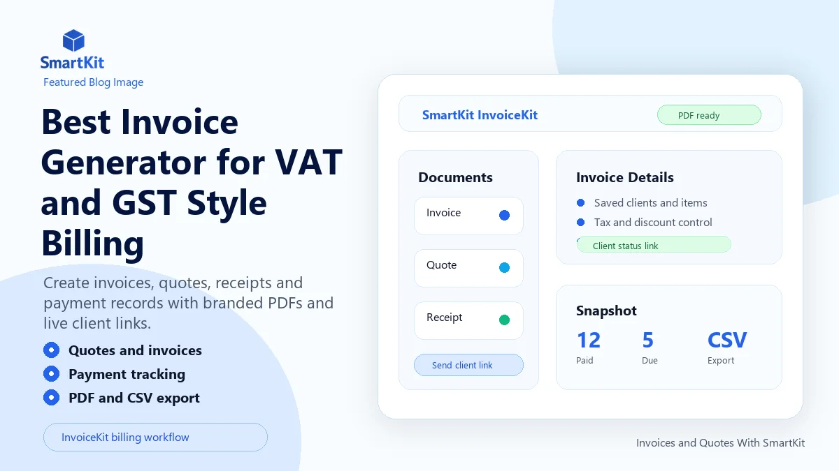 Best Invoice Generator for VAT and GST Style Billing