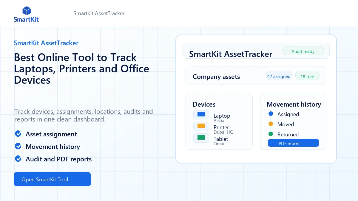 Best Online Tool to Track Laptops, Printers and Office Devices