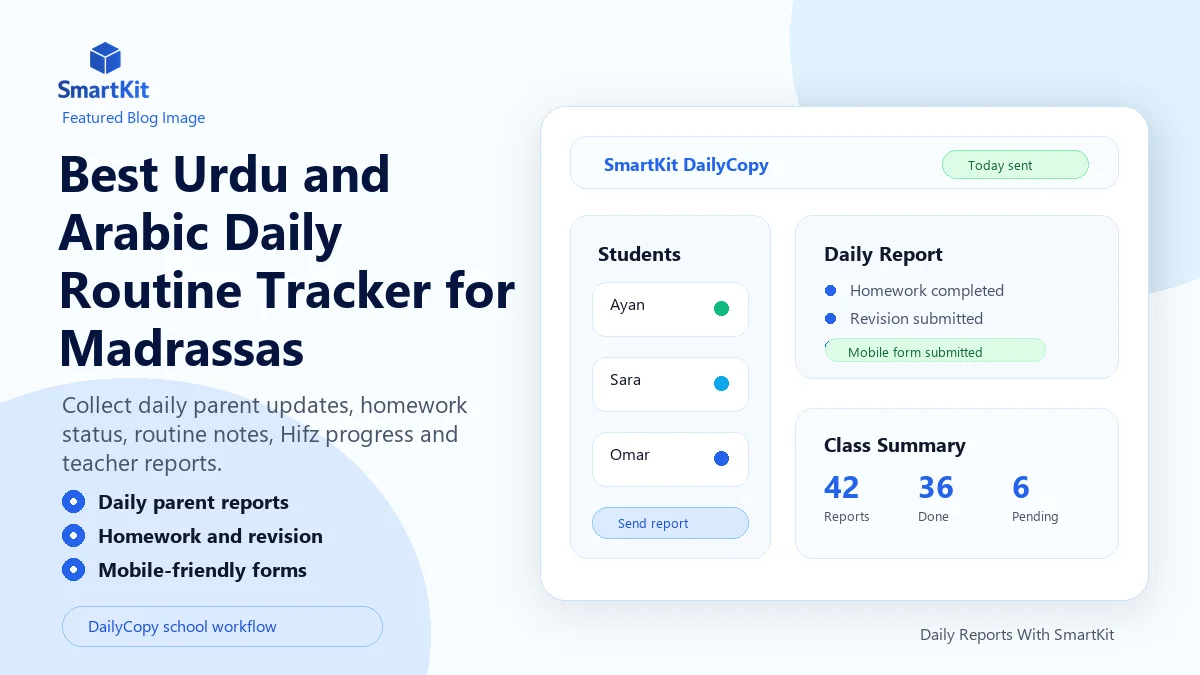 Best Urdu and Arabic Daily Routine Tracker for Madrassas