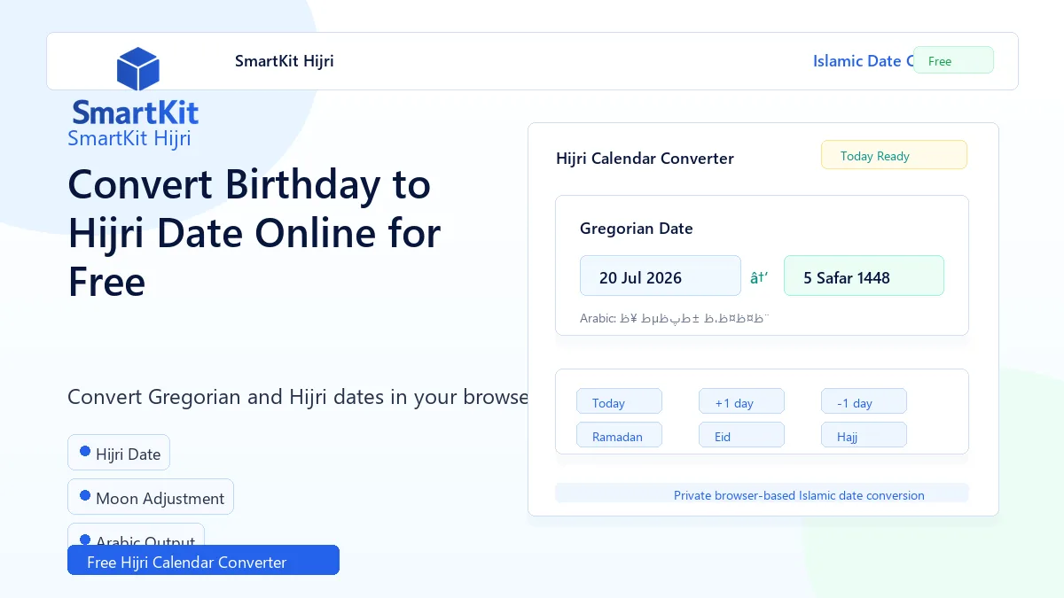 Convert Birthday to Hijri Date Online for Free