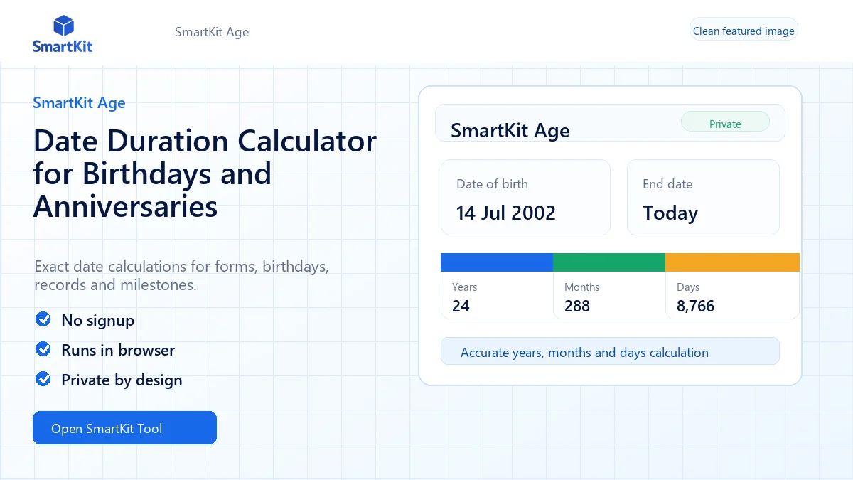 Date Duration Calculator for Birthdays and Anniversaries