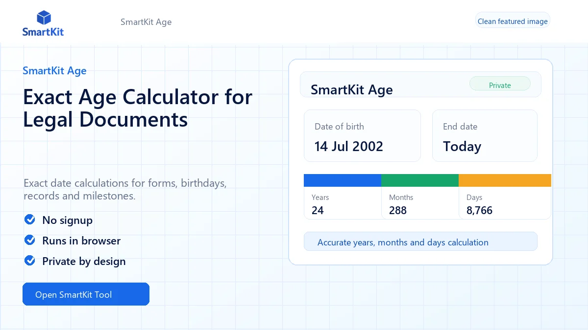 Exact Age Calculator for Legal Documents