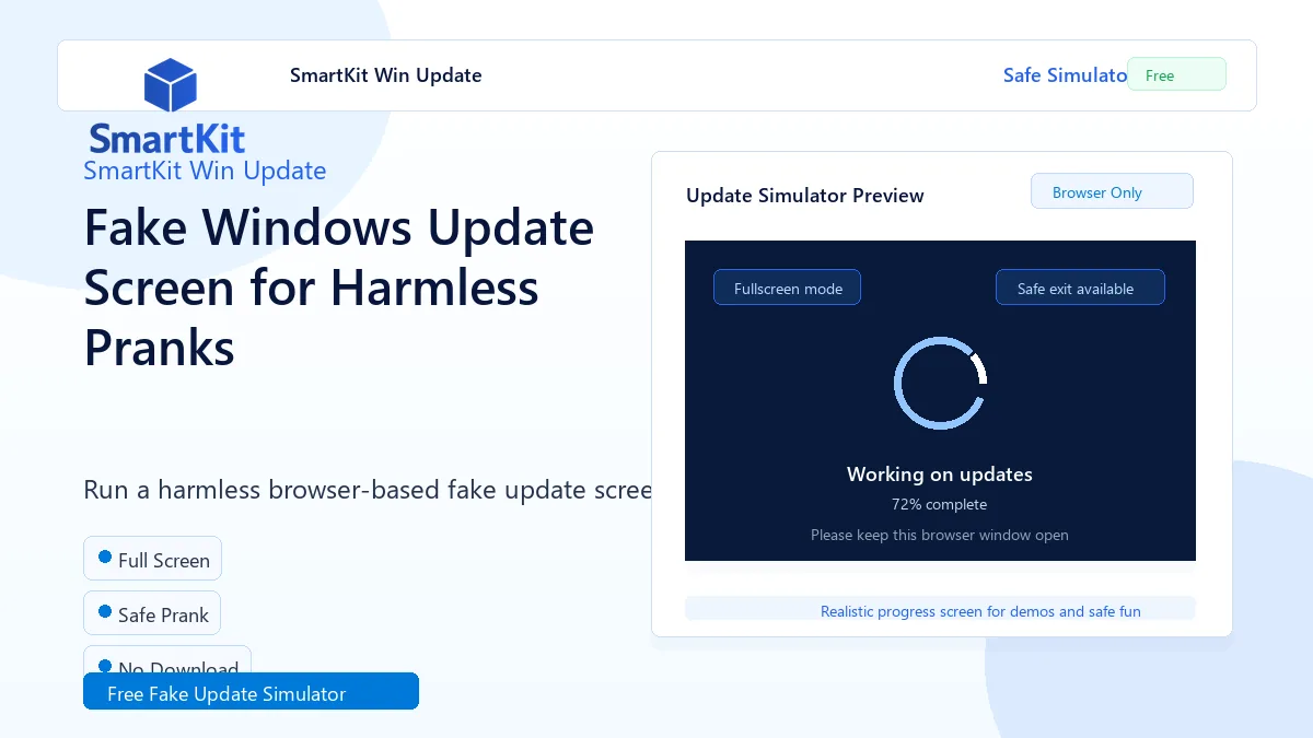 Fake Windows Update Screen for Harmless Pranks