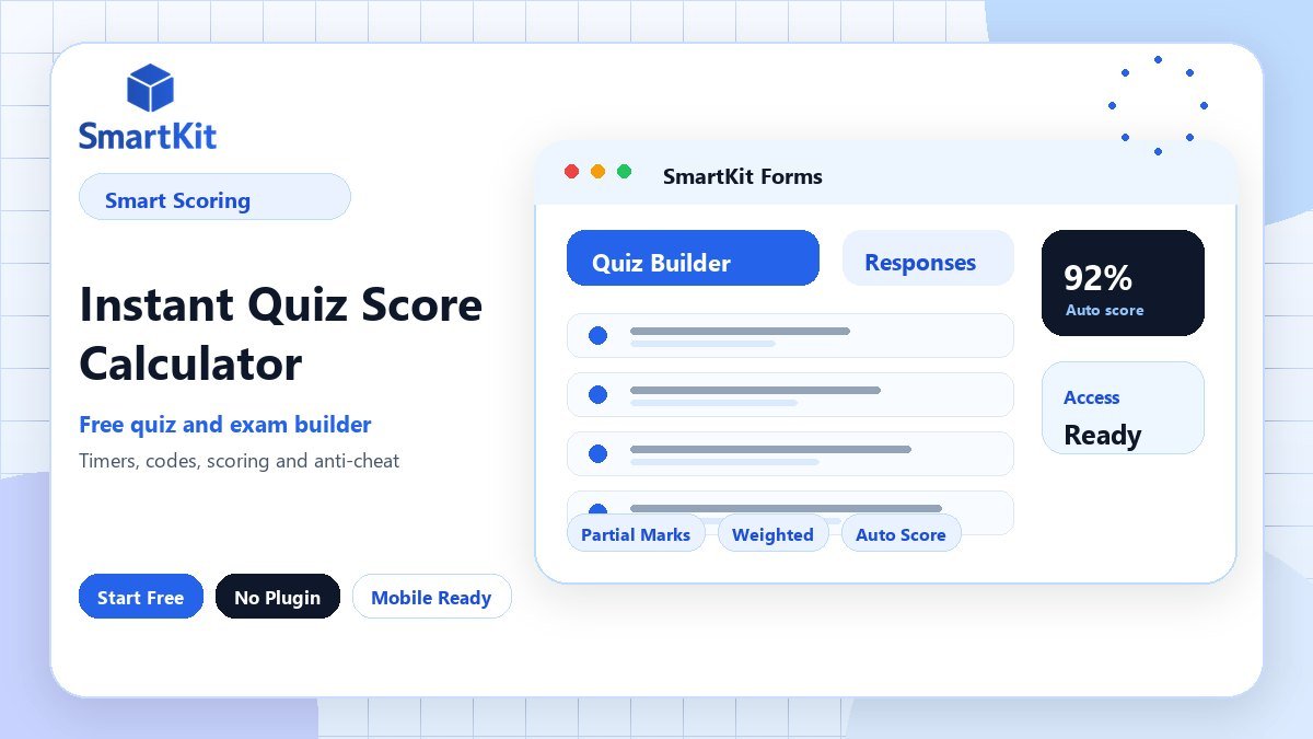 Instant Quiz Score Calculator