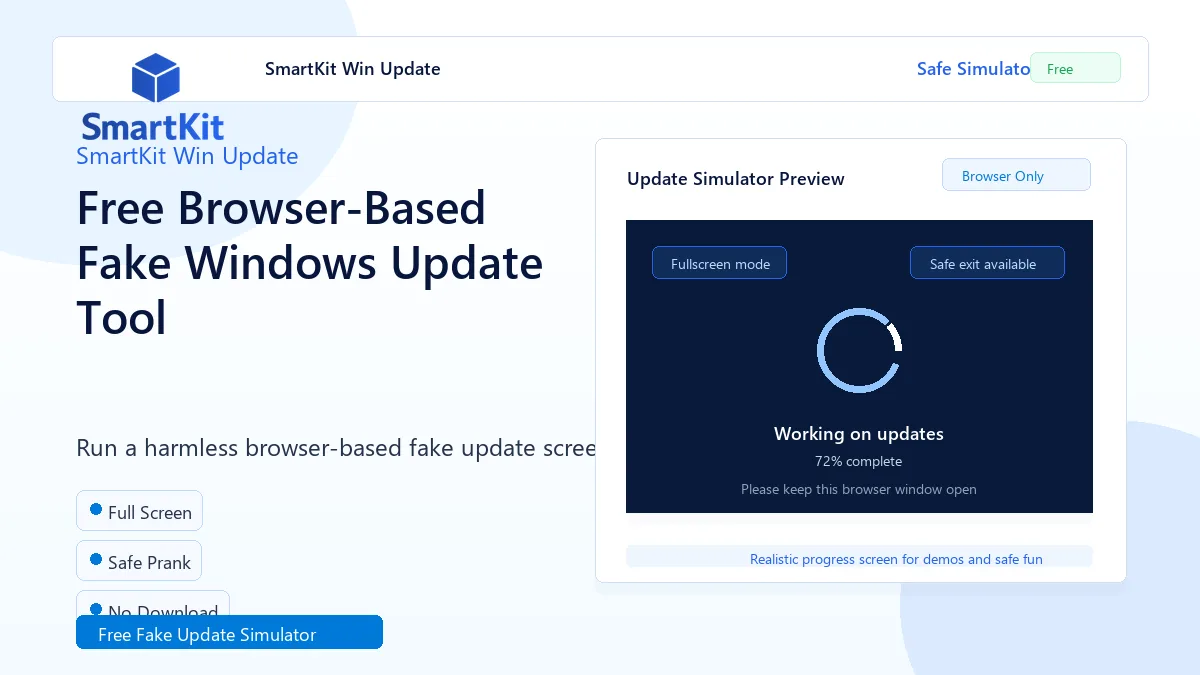 Free Browser-Based Fake Windows Update Tool