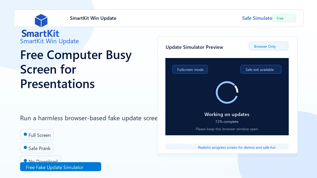 Free Computer Busy Screen for Presentations
