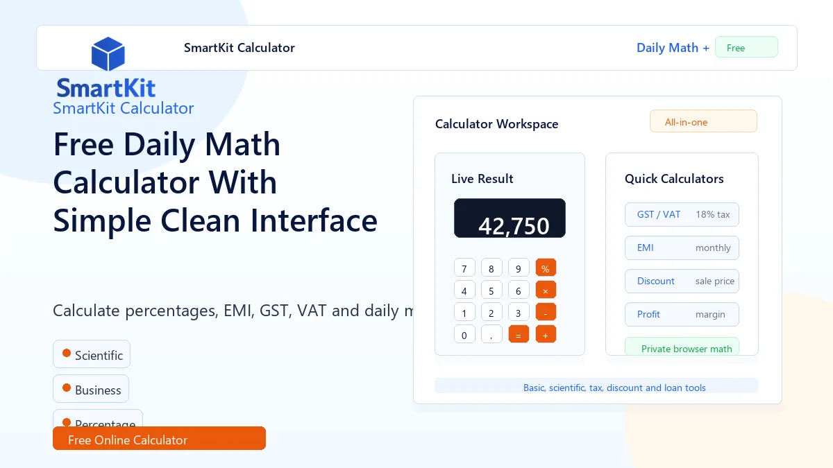 Free Daily Math Calculator With Simple Clean Interface