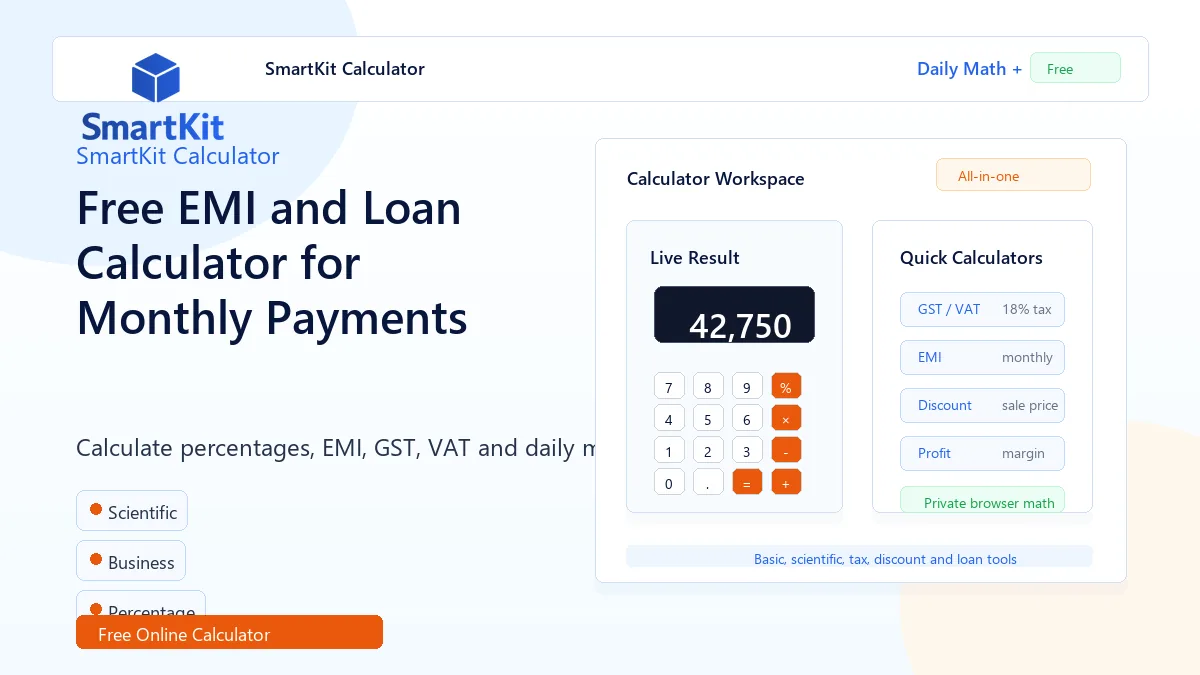 Free EMI and Loan Calculator for Monthly Payments