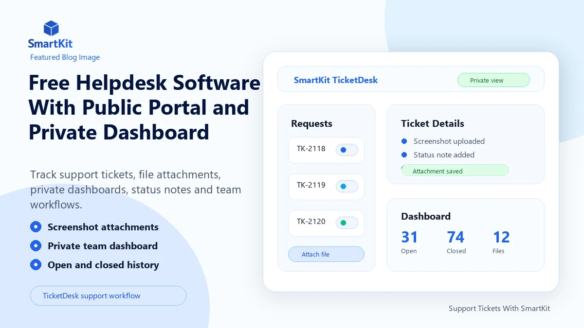 Free Helpdesk Software With Public Portal and Private Dashboard