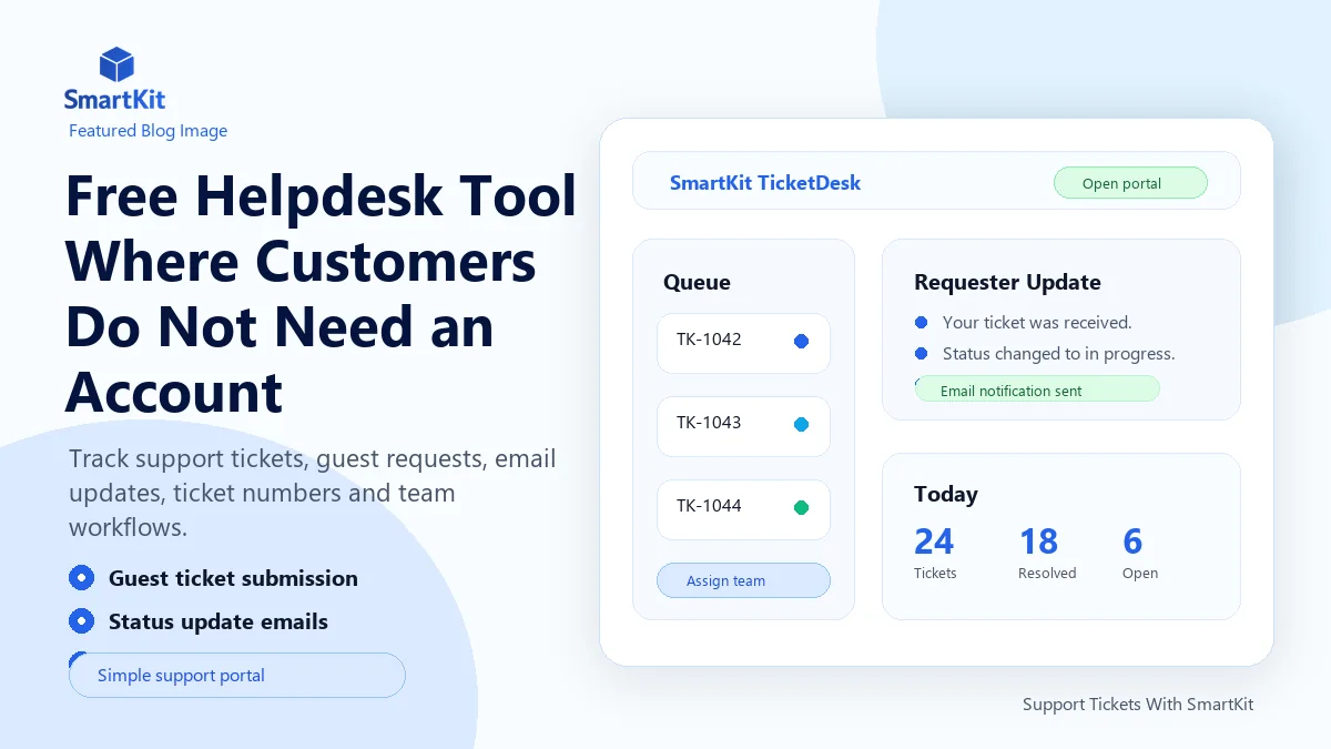 Free Helpdesk Tool Where Customers Do Not Need an Account
