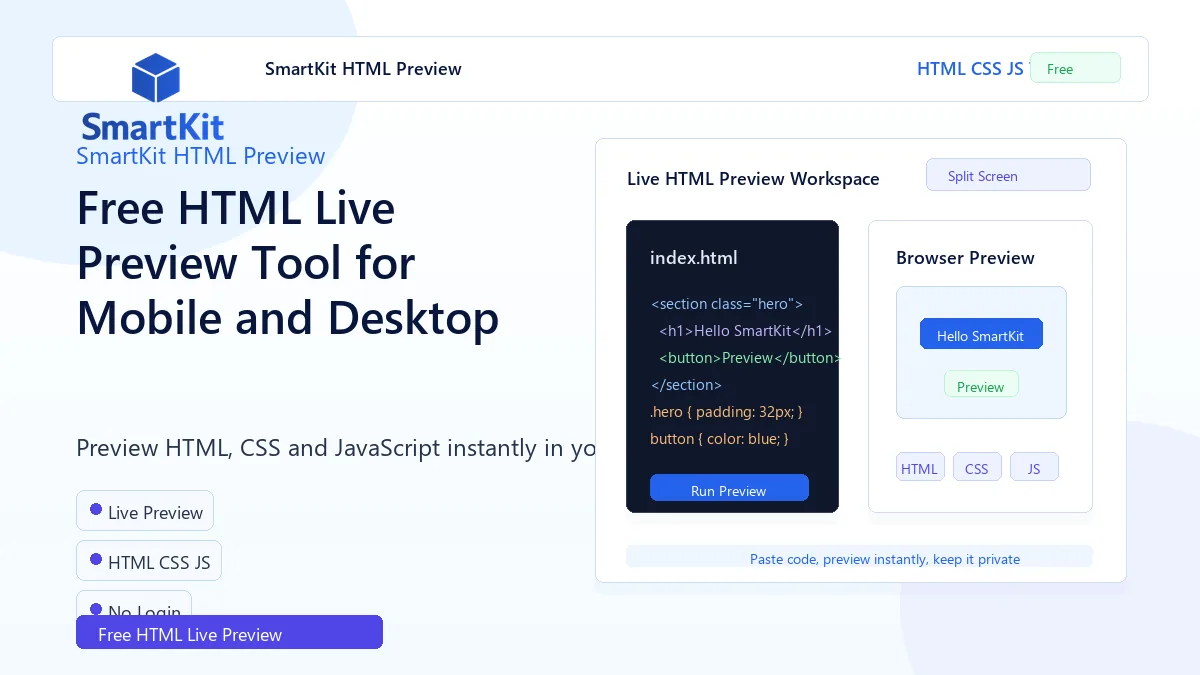 Free HTML Live Preview Tool for Mobile and Desktop