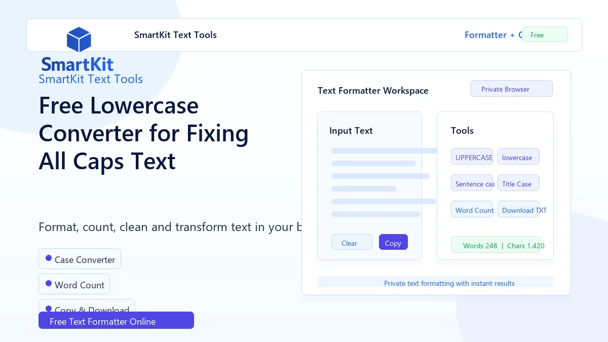 Free Lowercase Converter for Fixing All Caps Text