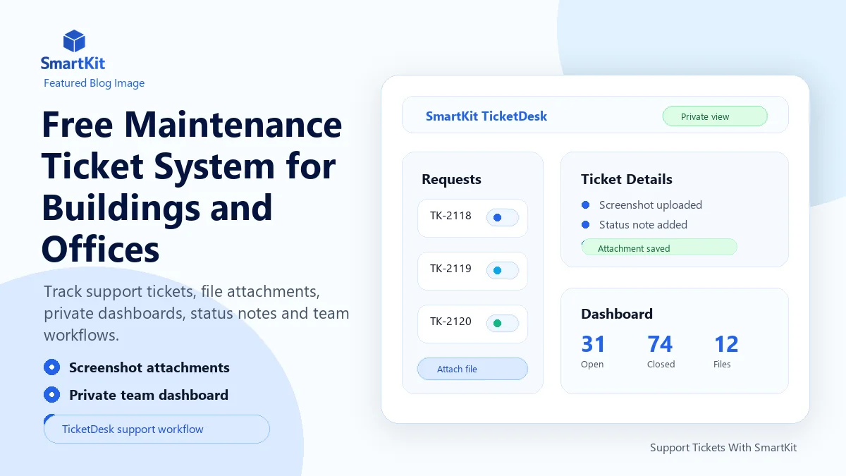 Free Maintenance Ticket System for Buildings and Offices