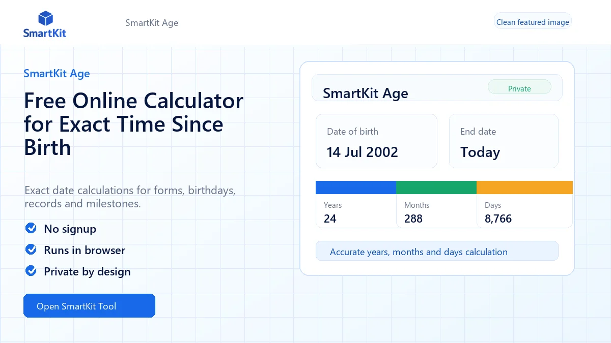 Free Online Calculator for Exact Time Since Birth