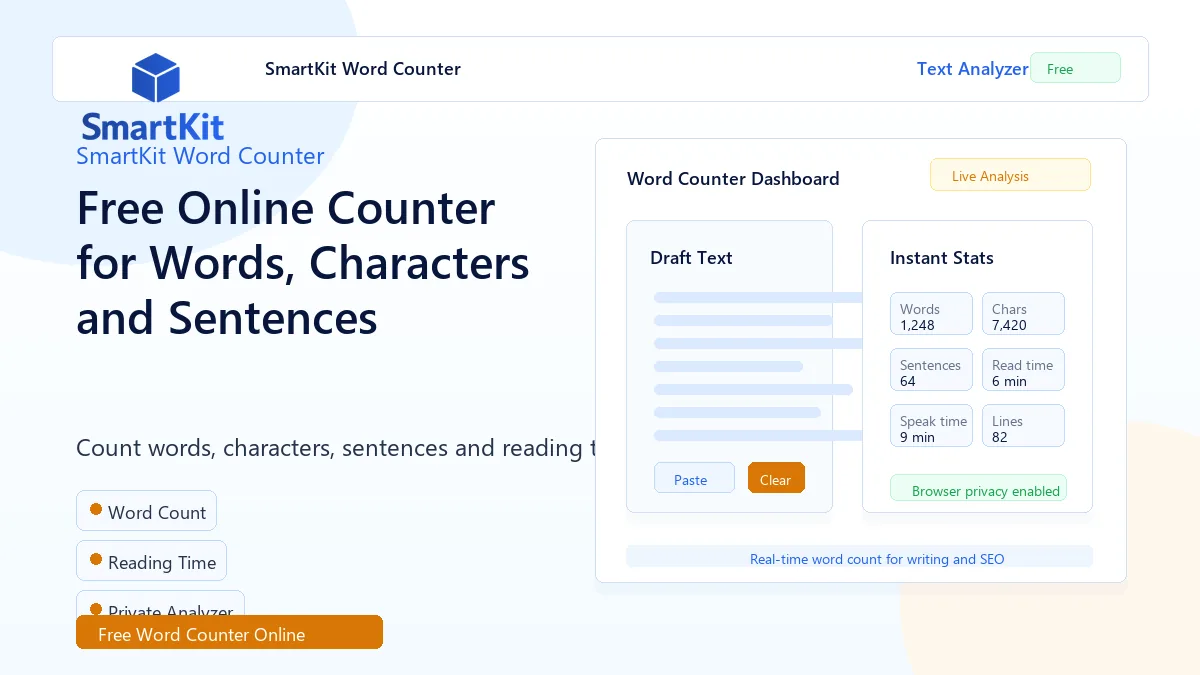 Free Online Counter for Words, Characters and Sentences
