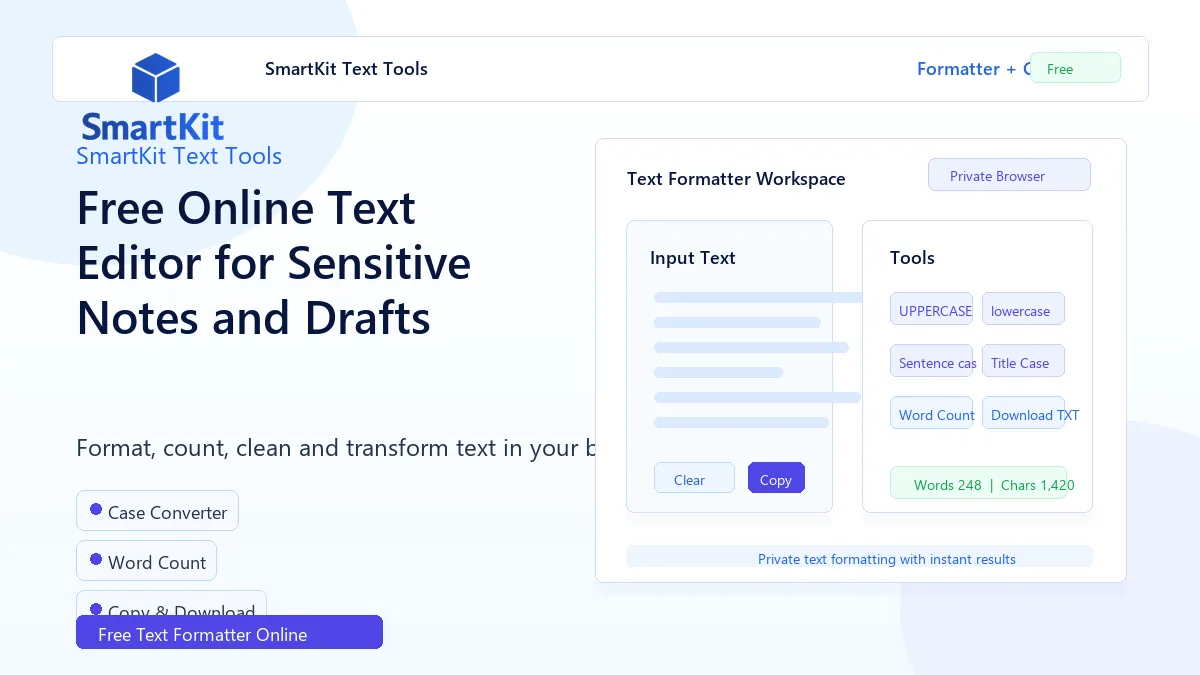 Free Online Text Editor for Sensitive Notes and Drafts