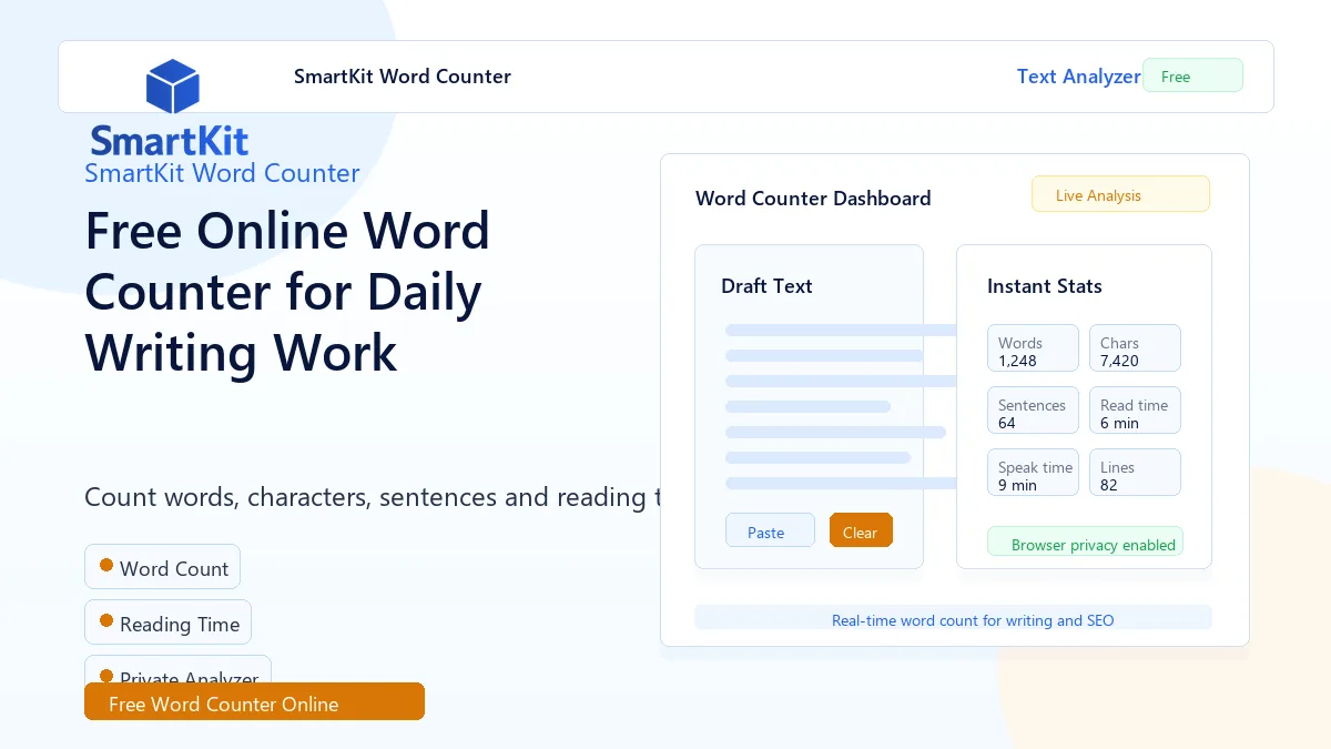 Free Online Word Counter for Daily Writing Work