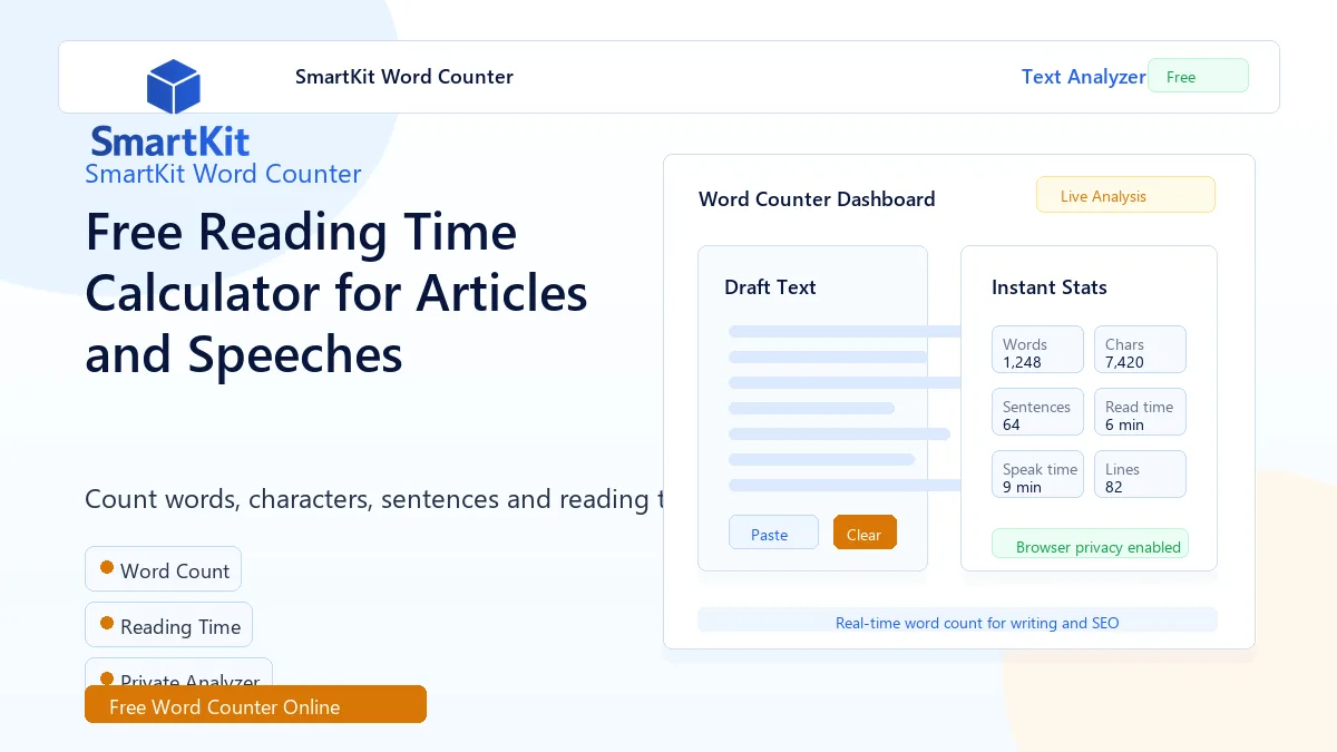 Free Reading Time Calculator for Articles and Speeches