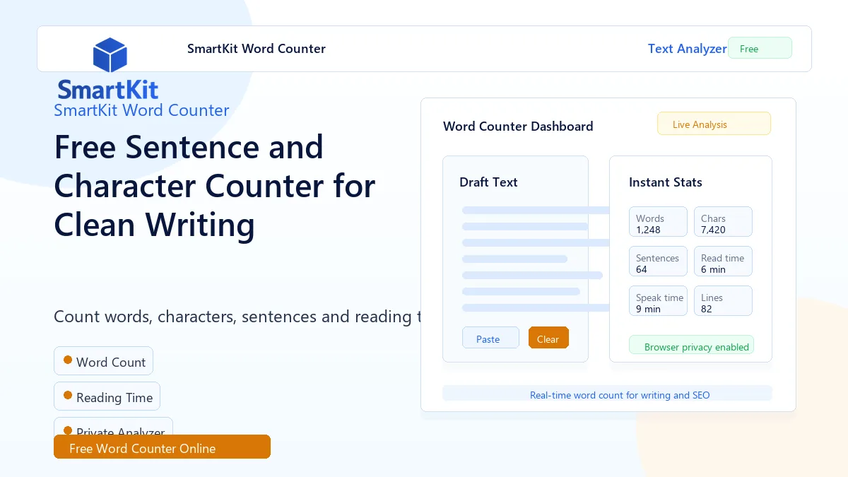 Free Sentence and Character Counter for Clean Writing