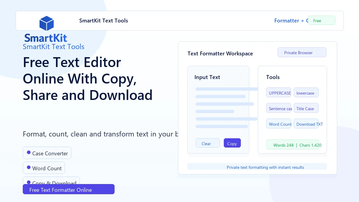 Free Text Editor Online With Copy, Share and Download