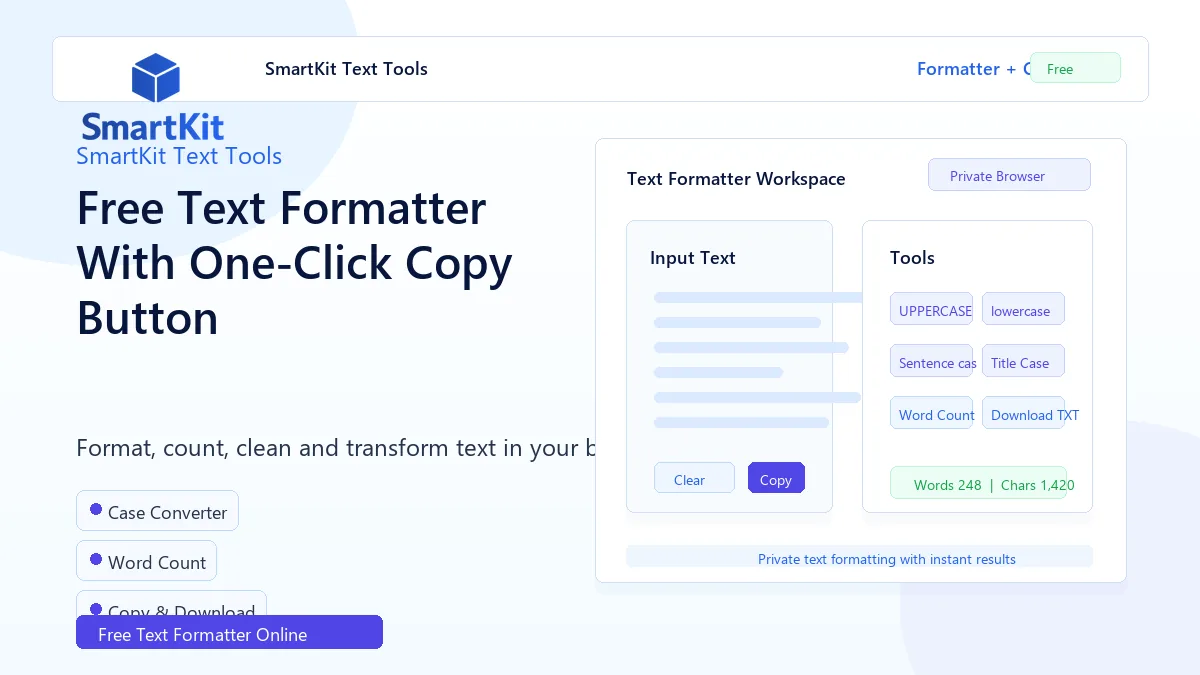 Free Text Formatter With One-Click Copy Button