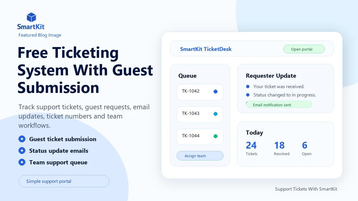 Free Ticketing System With Guest Submission