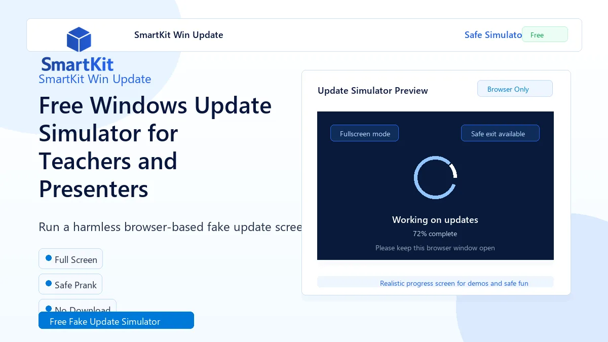 Free Windows Update Simulator for Teachers and Presenters