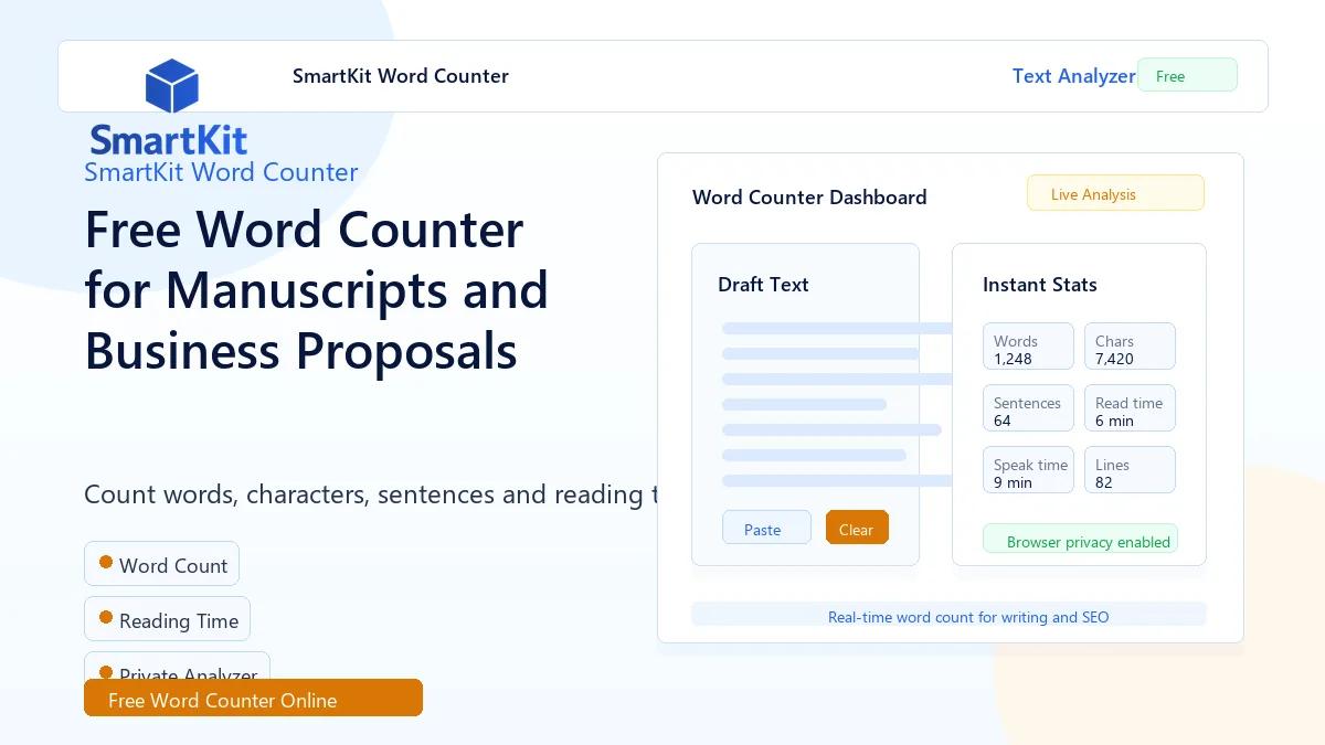 Free Word Counter for Manuscripts and Business Proposals