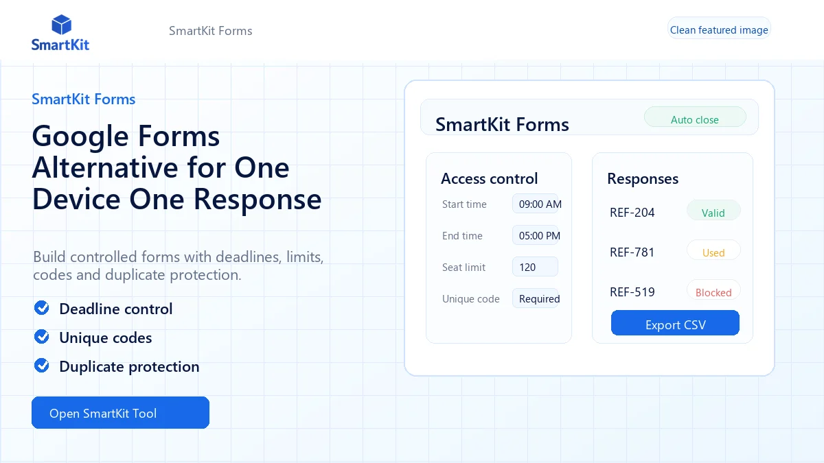 Google Forms Alternative for One Device One Response