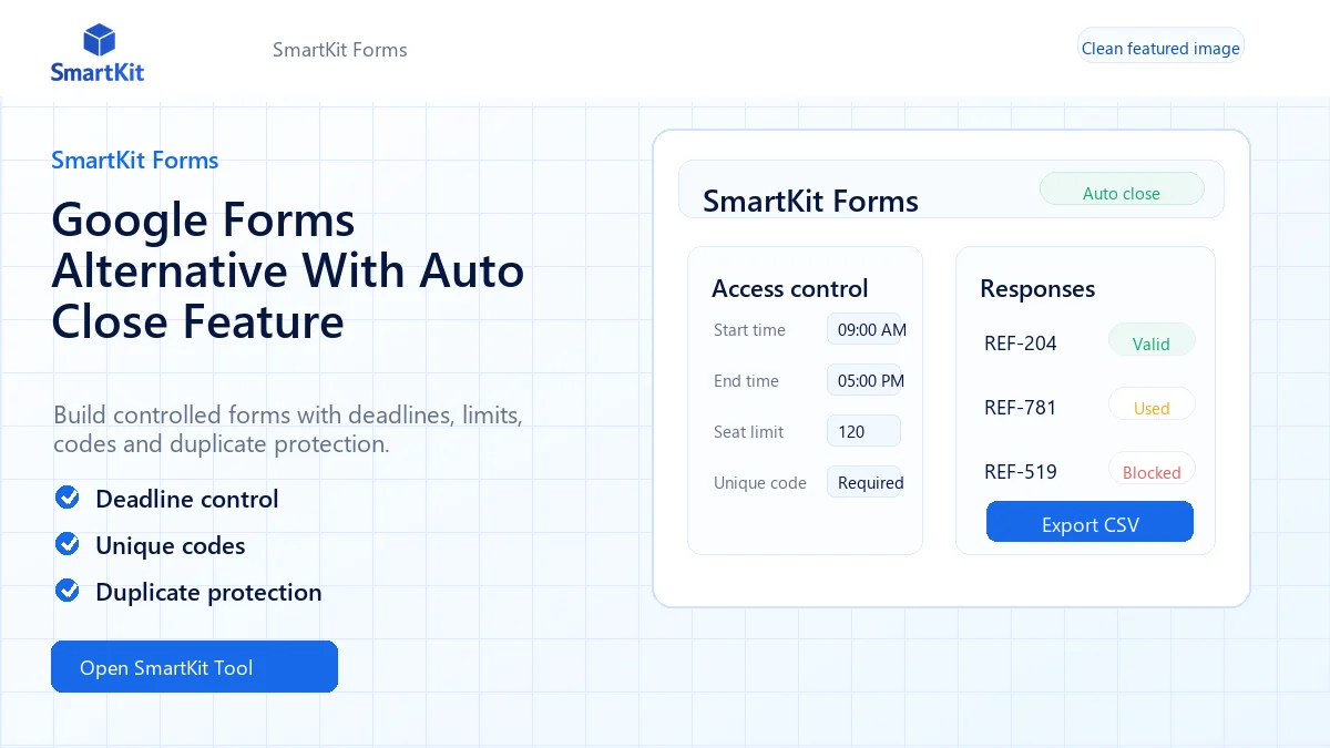 Google Forms Alternative With Auto Close Feature
