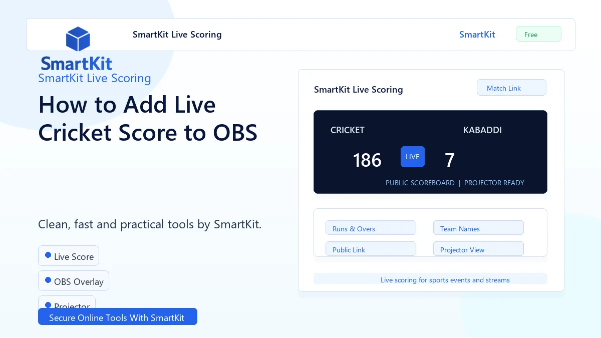 How to Add Live Cricket Score to OBS
