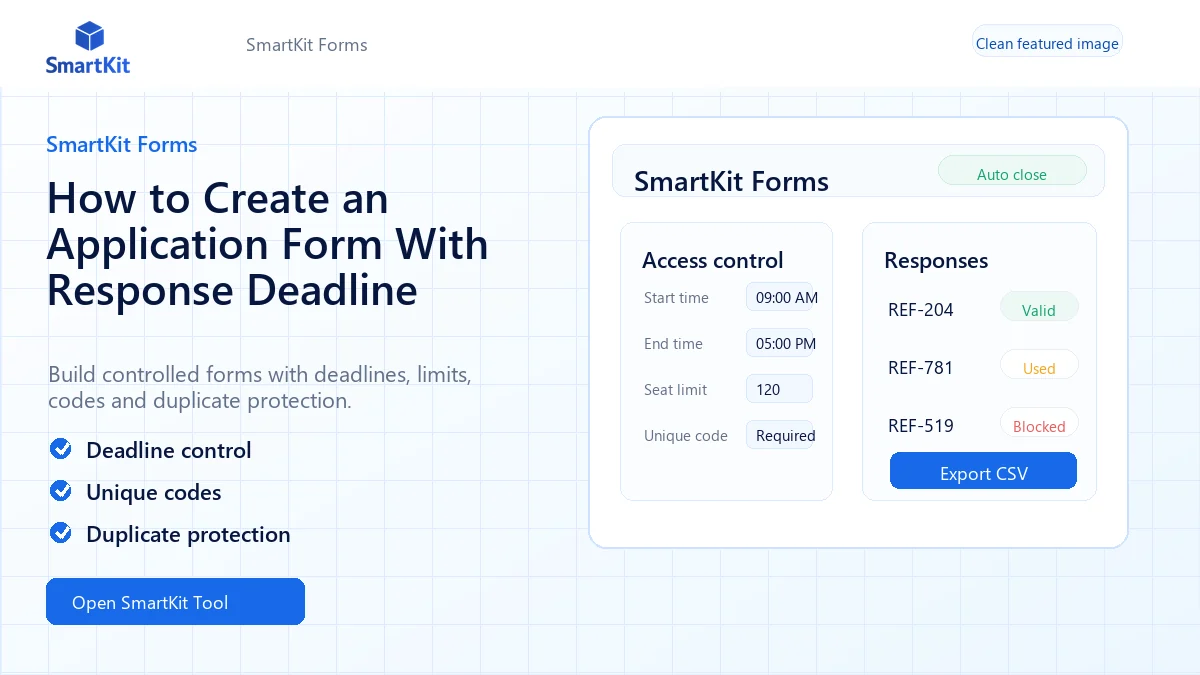How to Create an Application Form With Response Deadline