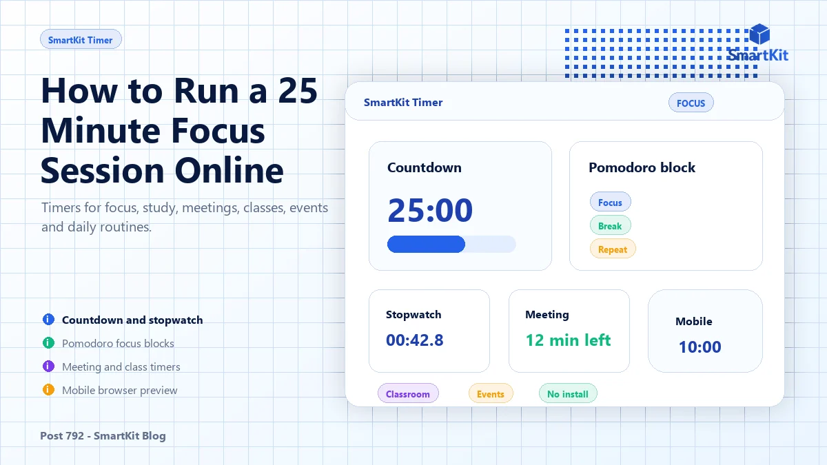 How to Run a 25 Minute Focus Session Online