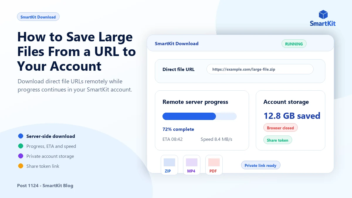 How to Save Large Files From a URL to Your Account