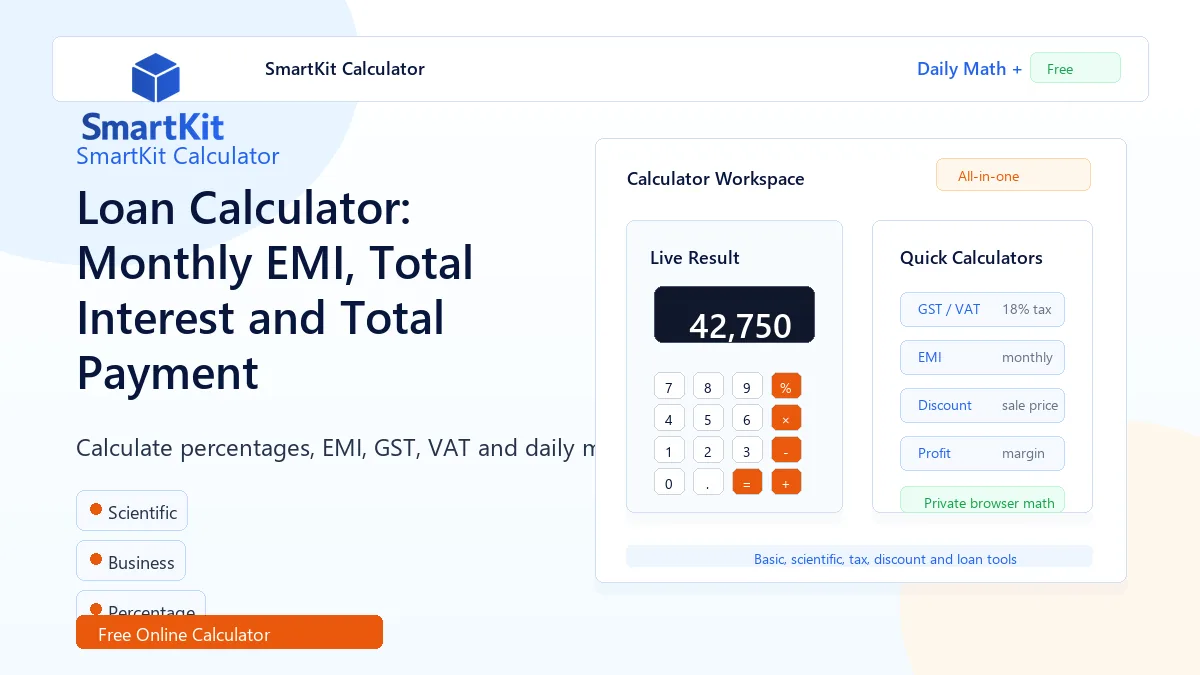 Loan Calculator: Monthly EMI, Total Interest and Total Payment