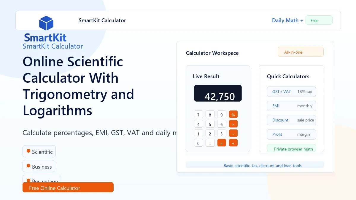 Online Scientific Calculator With Trigonometry and Logarithms