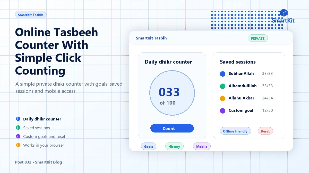Online Tasbeeh Counter With Simple Click Counting
