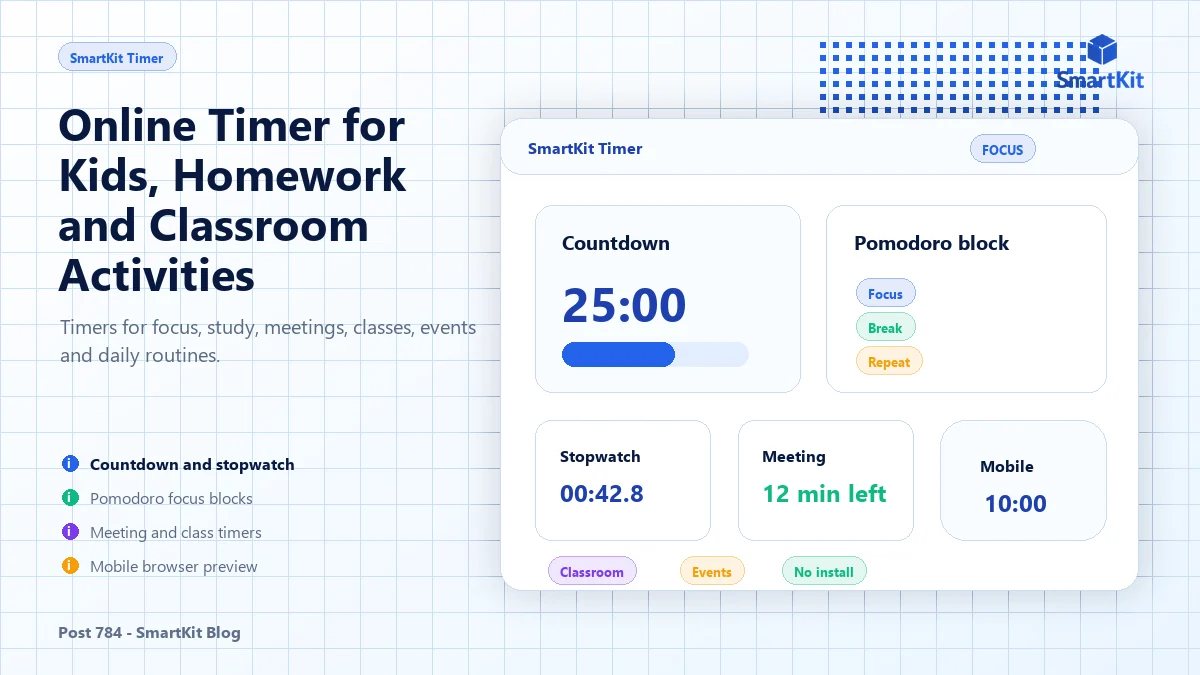 Online Timer for Kids, Homework and Classroom Activities